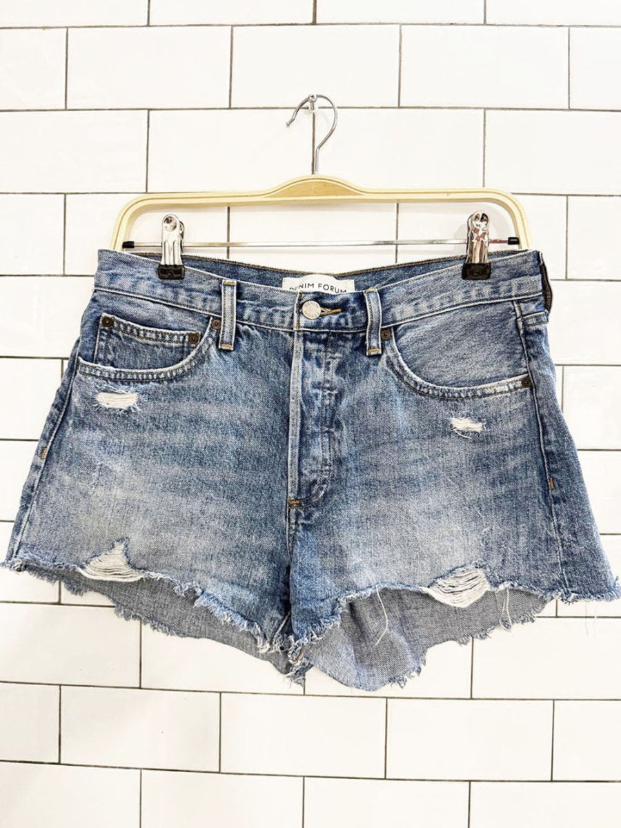 denim forum the ex boyfriend denim shorts | aritzia - good market thrift store