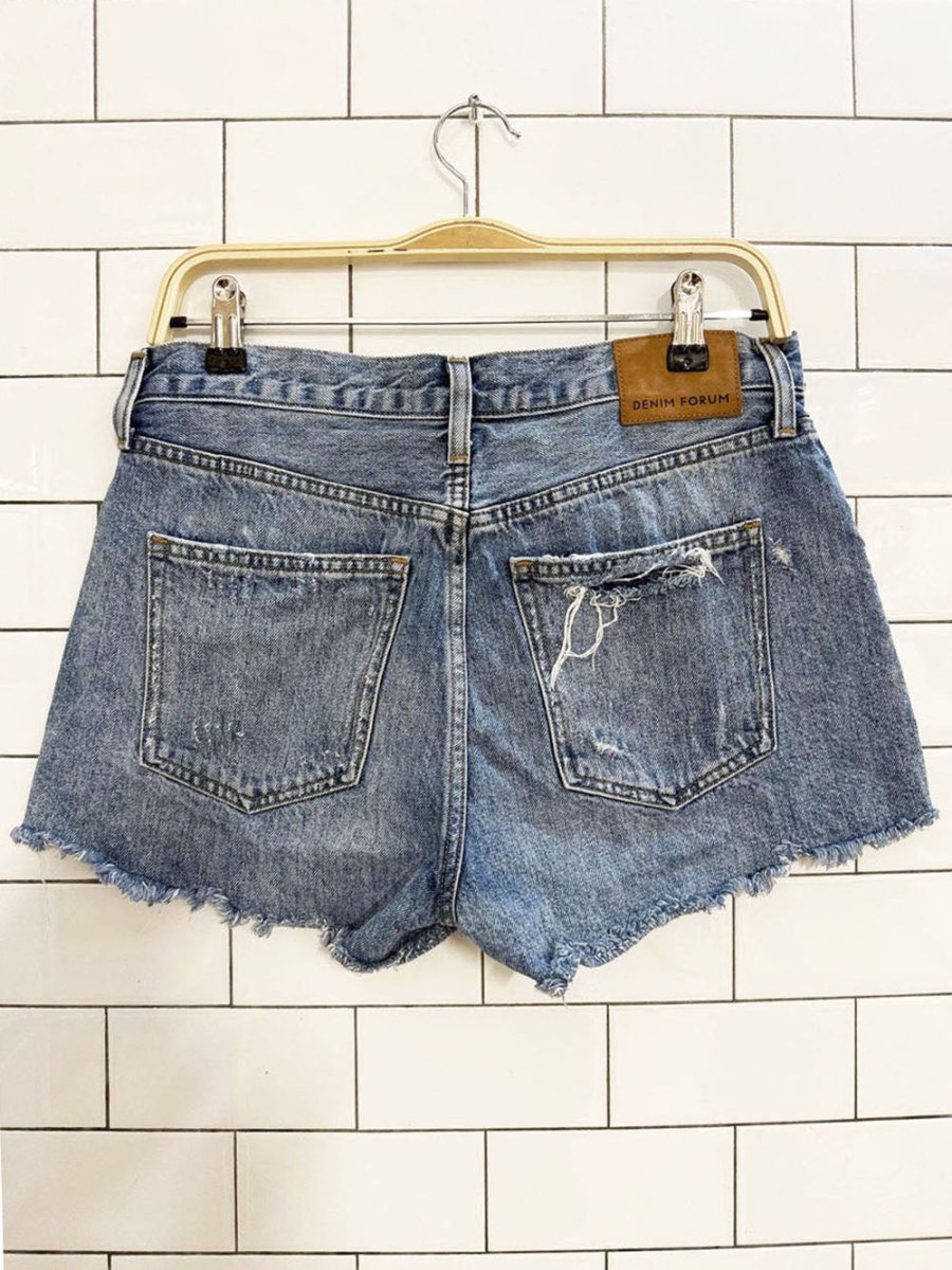 denim forum the ex boyfriend denim shorts | aritzia - good market thrift store