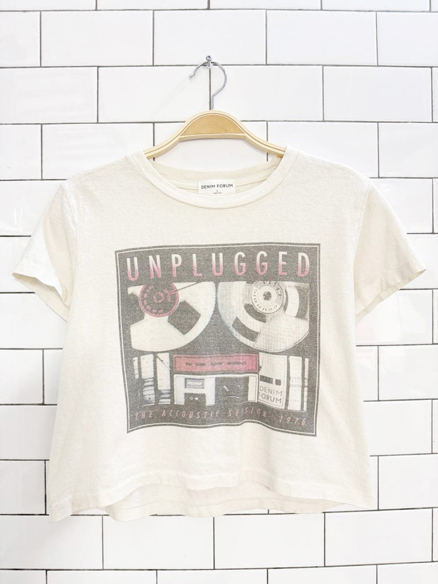 denim forum unplugged kate cropped tee | aritzia | made in USA - good market thrift store