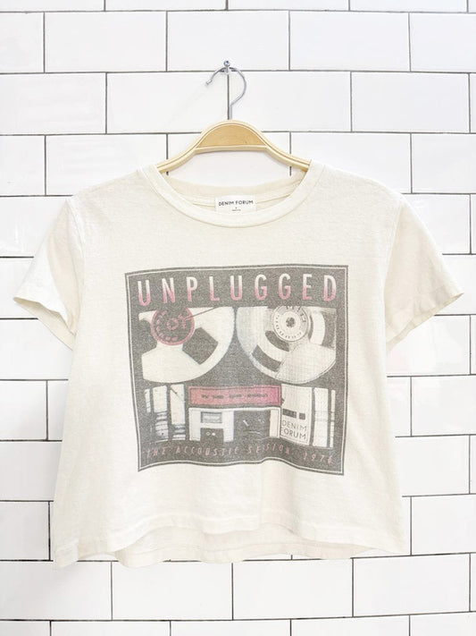 denim forum unplugged kate cropped tee | aritzia | made in USA - good market thrift store