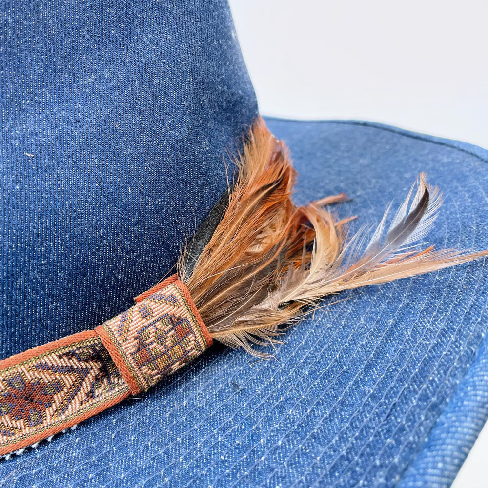 vintage lanning denim rancher cowboy hat