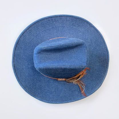 vintage lanning denim rancher cowboy hat