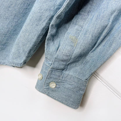 vintage 90s tabi embroidered mittens collar denim shirt