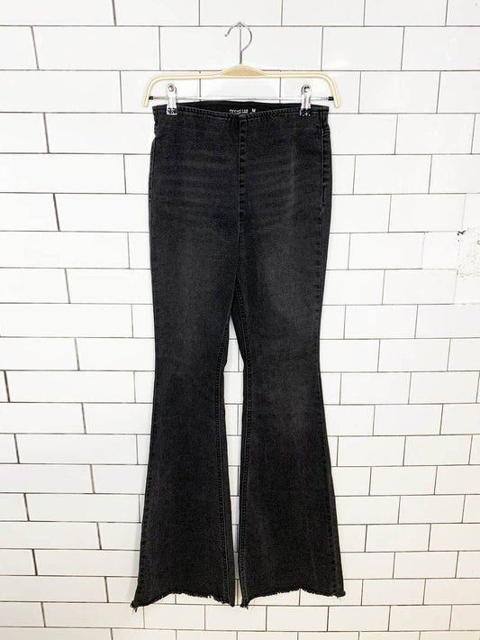 design lab high waisted pull on super flare leg stretchy jeans - good market thrift store