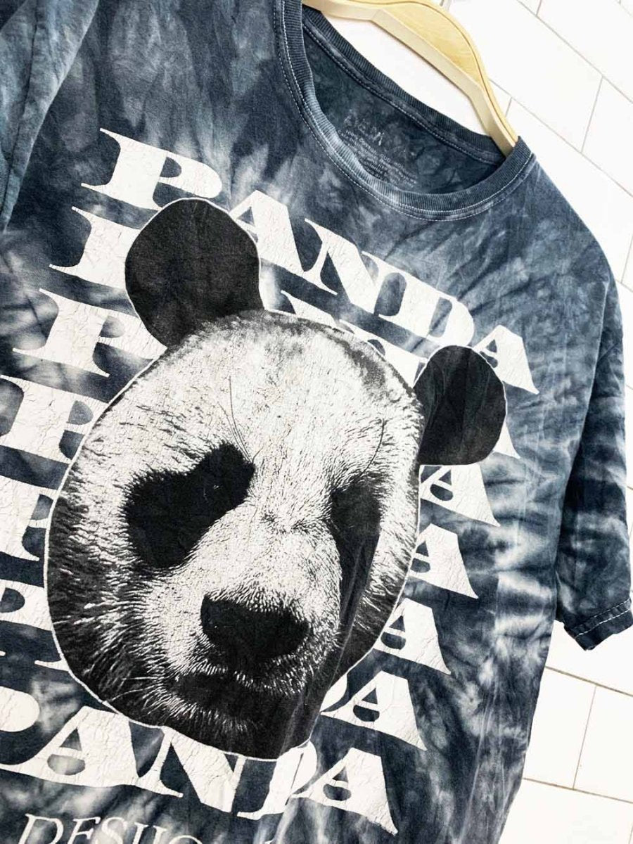 desiigner tie dye panda face animal tee - good market thrift store