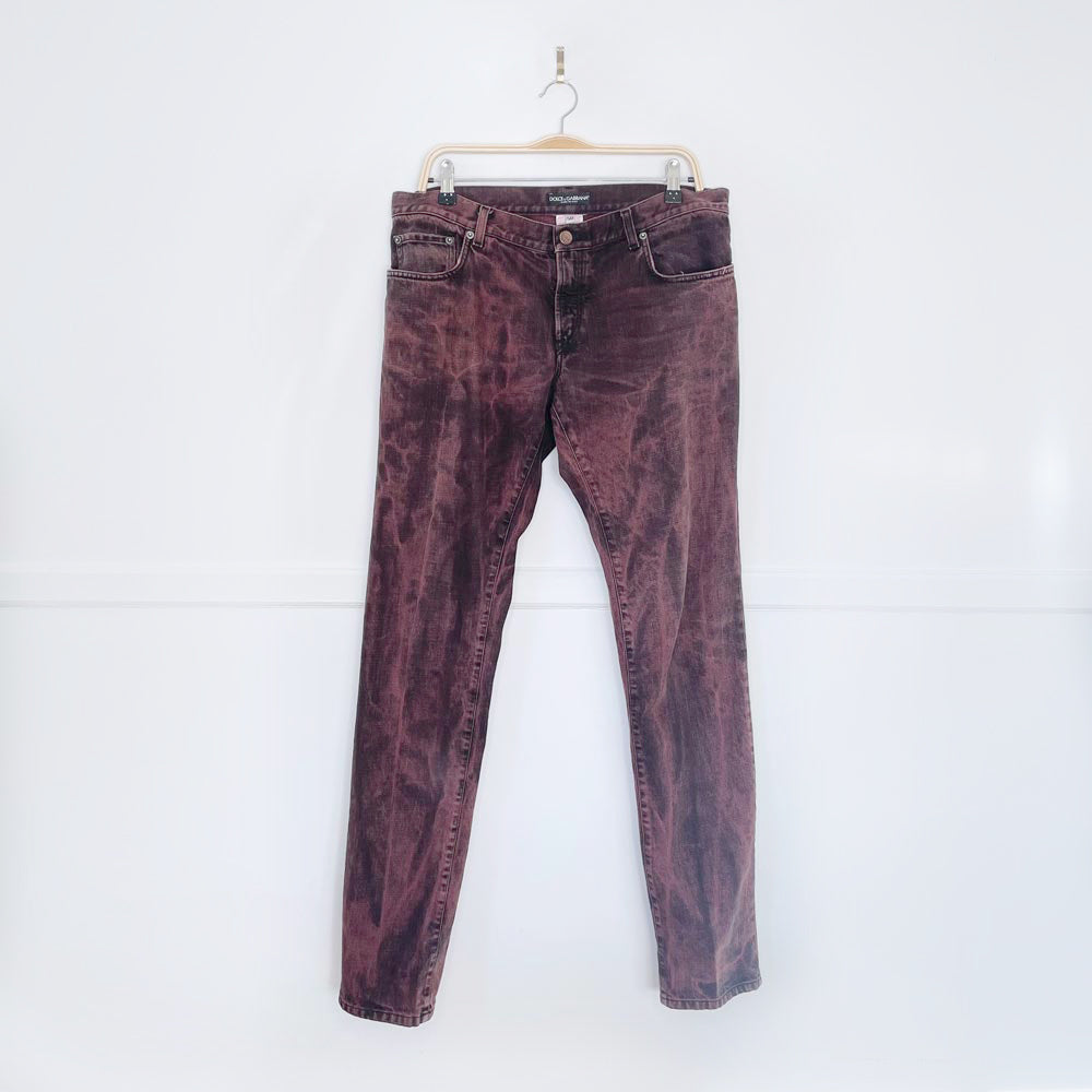 vintage 00s dolce & gabbana low rise acid wash jeans
