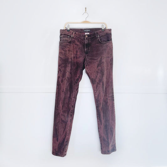 vintage 00s dolce & gabbana low rise acid wash jeans