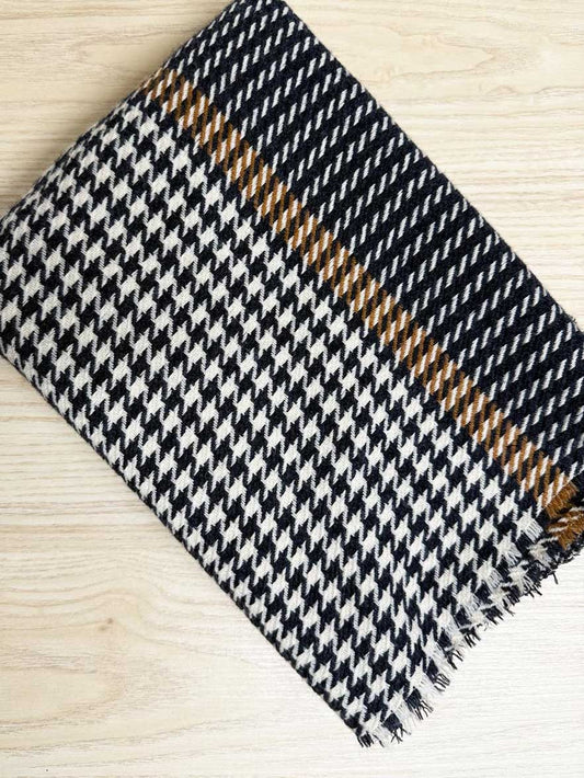 di firenze houndstooth plaid xl scarf - good market thrift store
