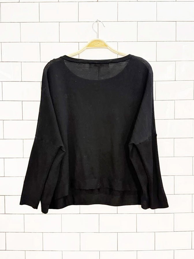 diane von furstenberg 100% merino wool boxy knit sweater - good market thrift store