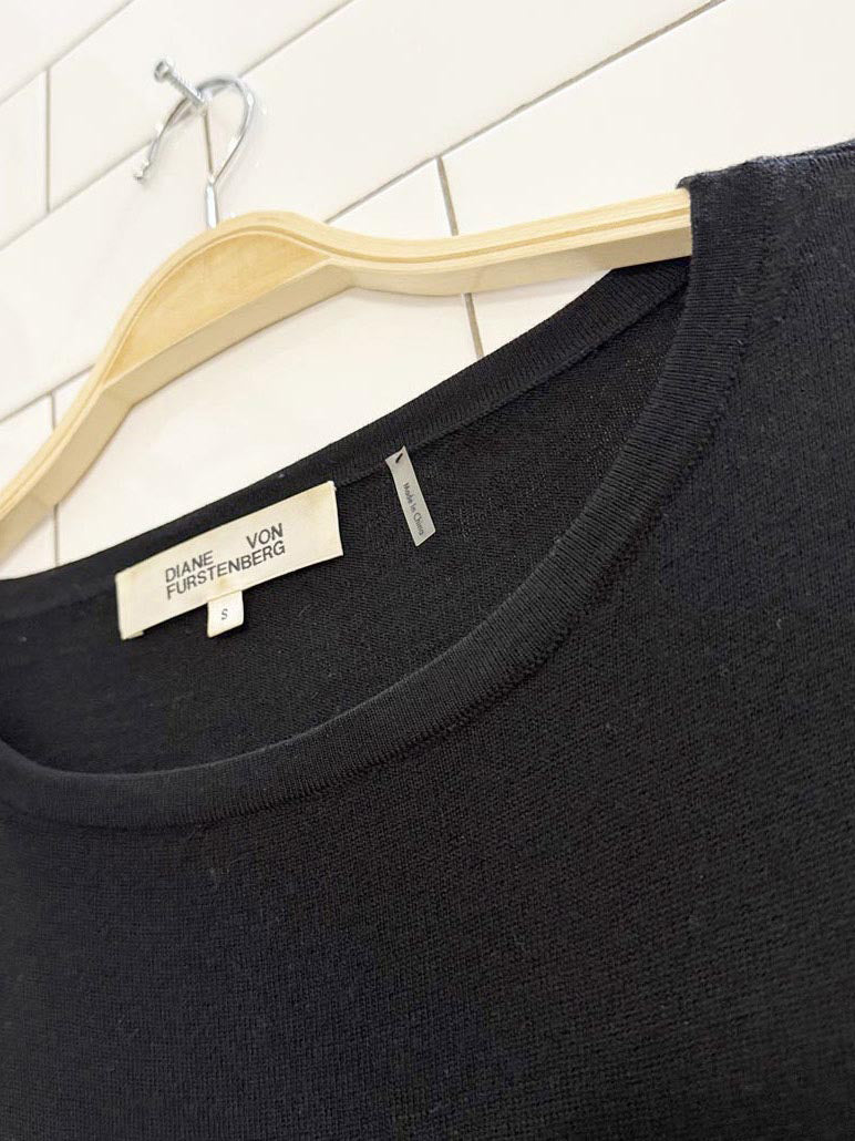 diane von furstenberg 100% merino wool boxy knit sweater - good market thrift store