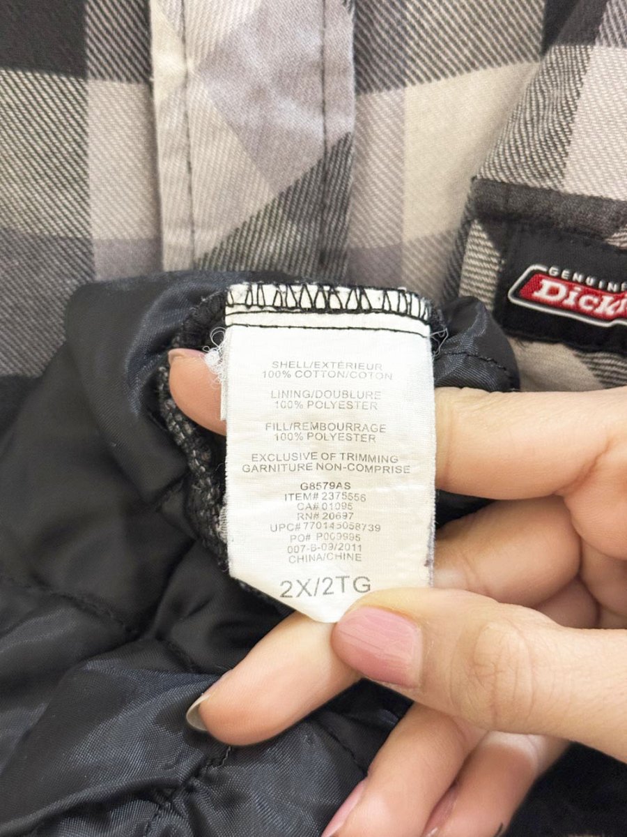 dickies plaid snap button flannel shirt jacket | quilted lining - good market thrift store