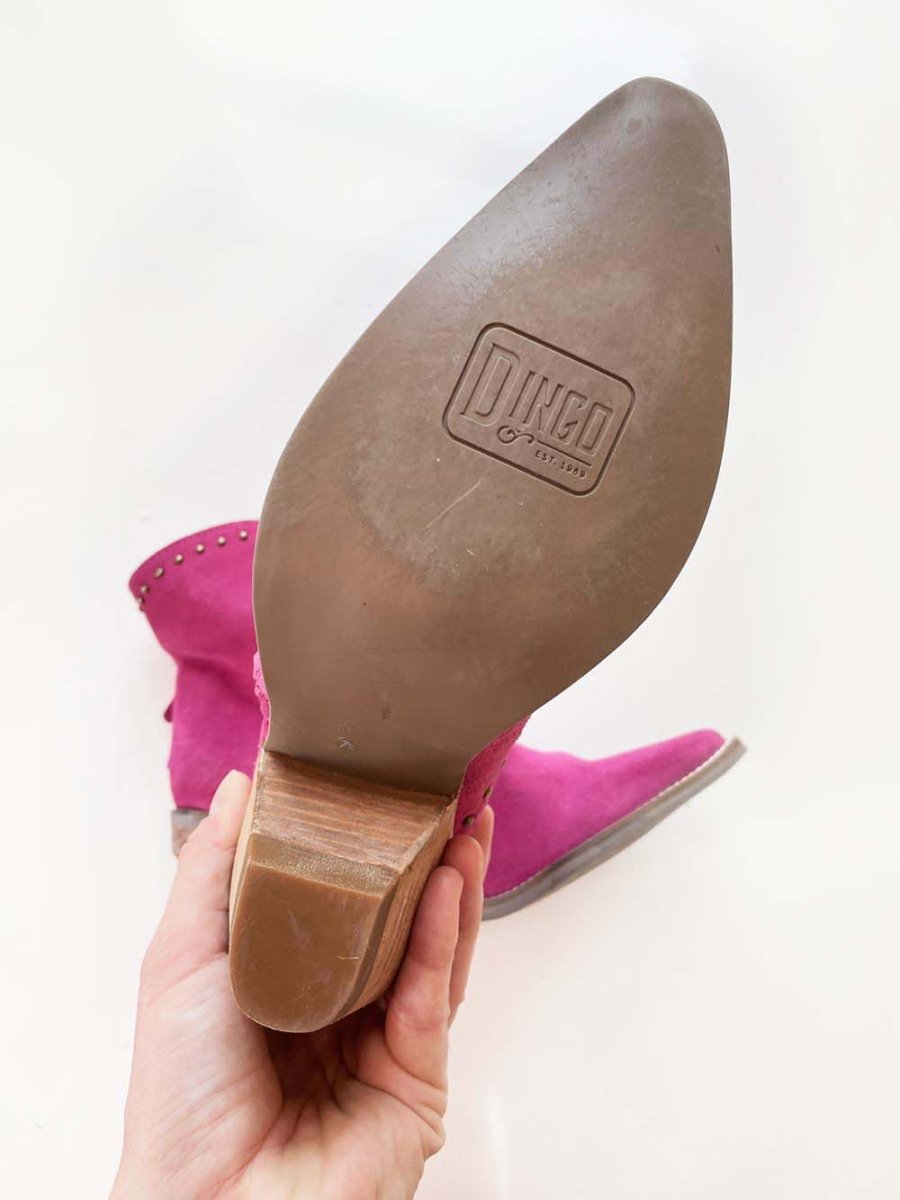 dingo suede studded western heeled boot | classy n sassy - good market thrift store