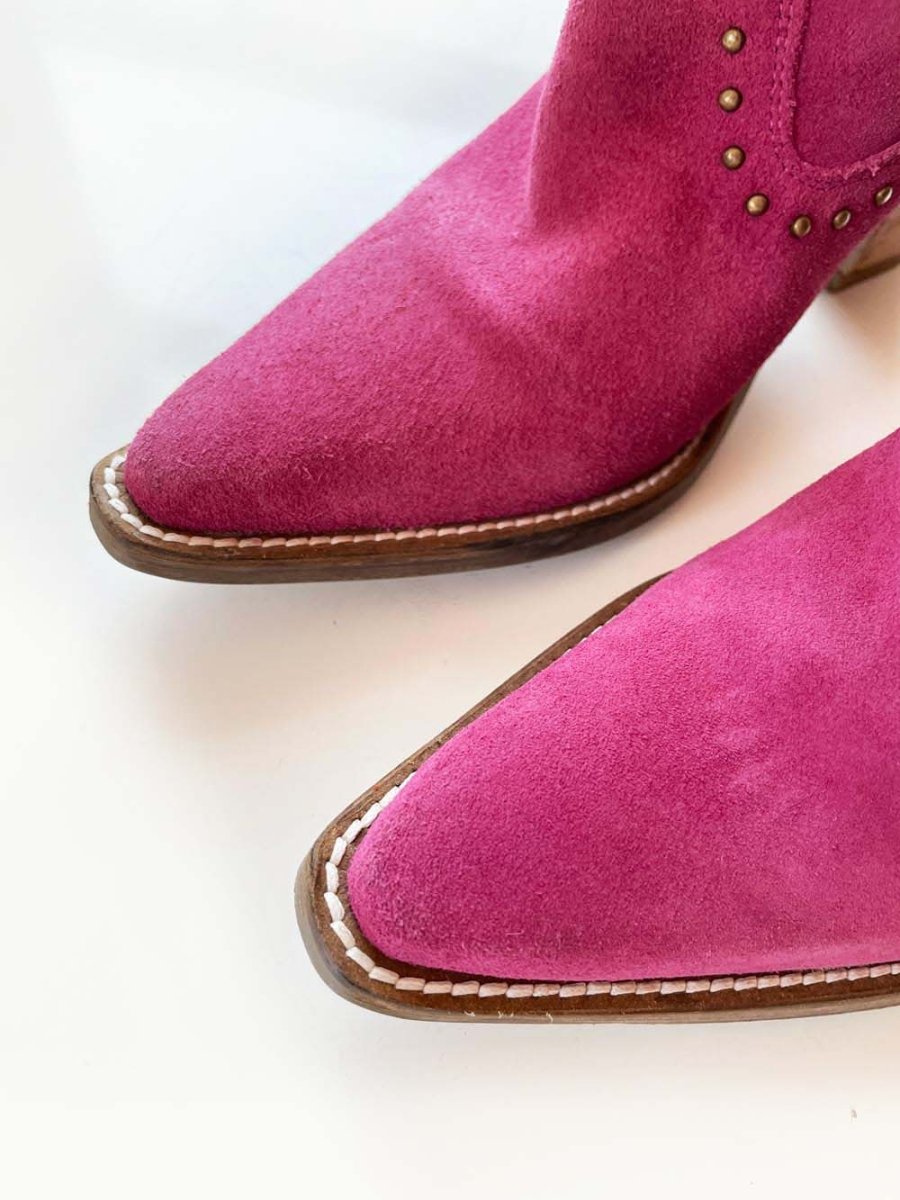 dingo suede studded western heeled boot | classy n sassy - good market thrift store