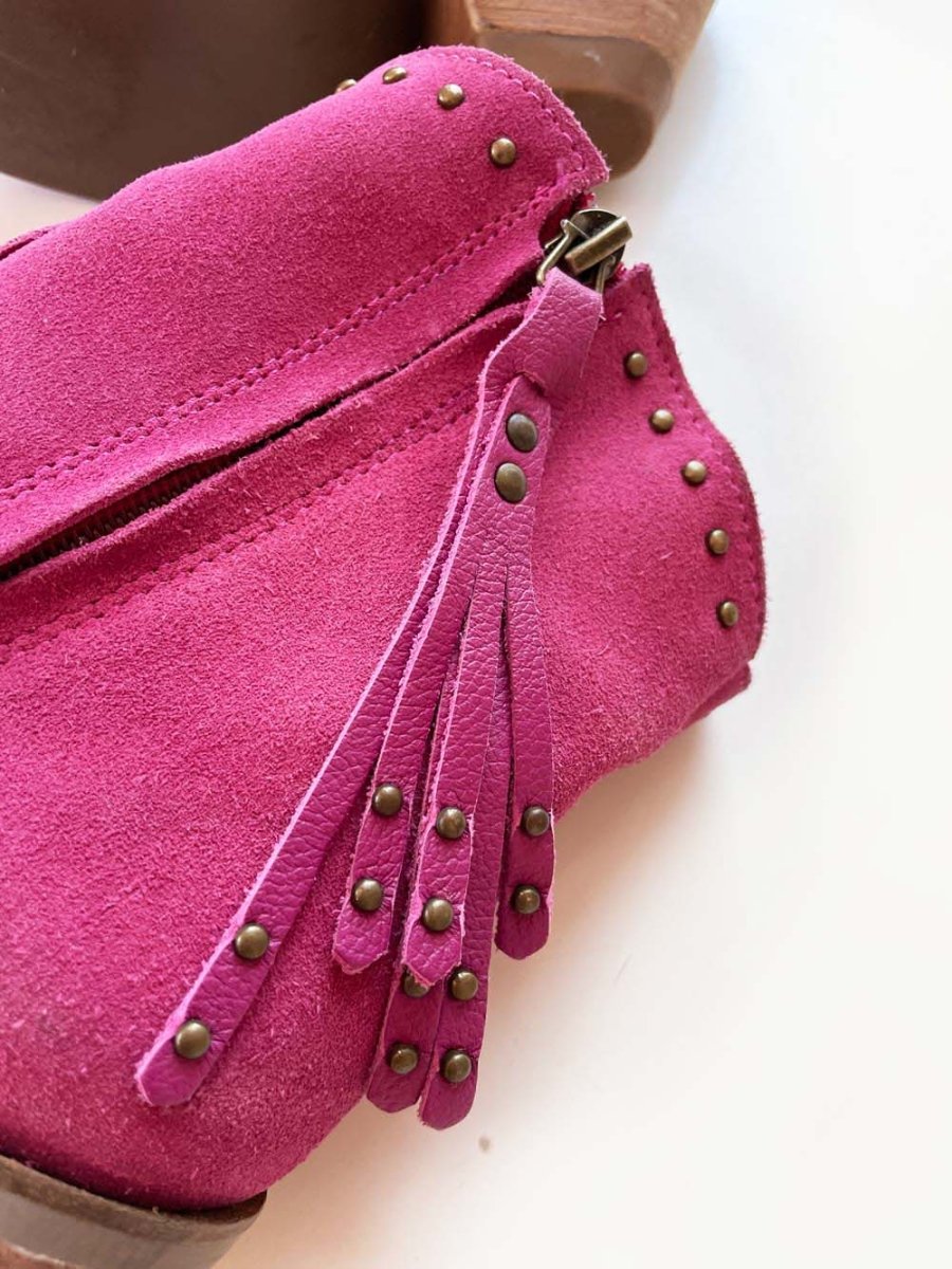 dingo suede studded western heeled boot | classy n sassy - good market thrift store