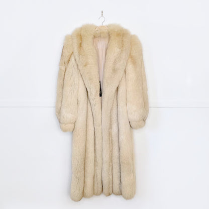 vintage christian dior fourrures yellow fox fur long coat
