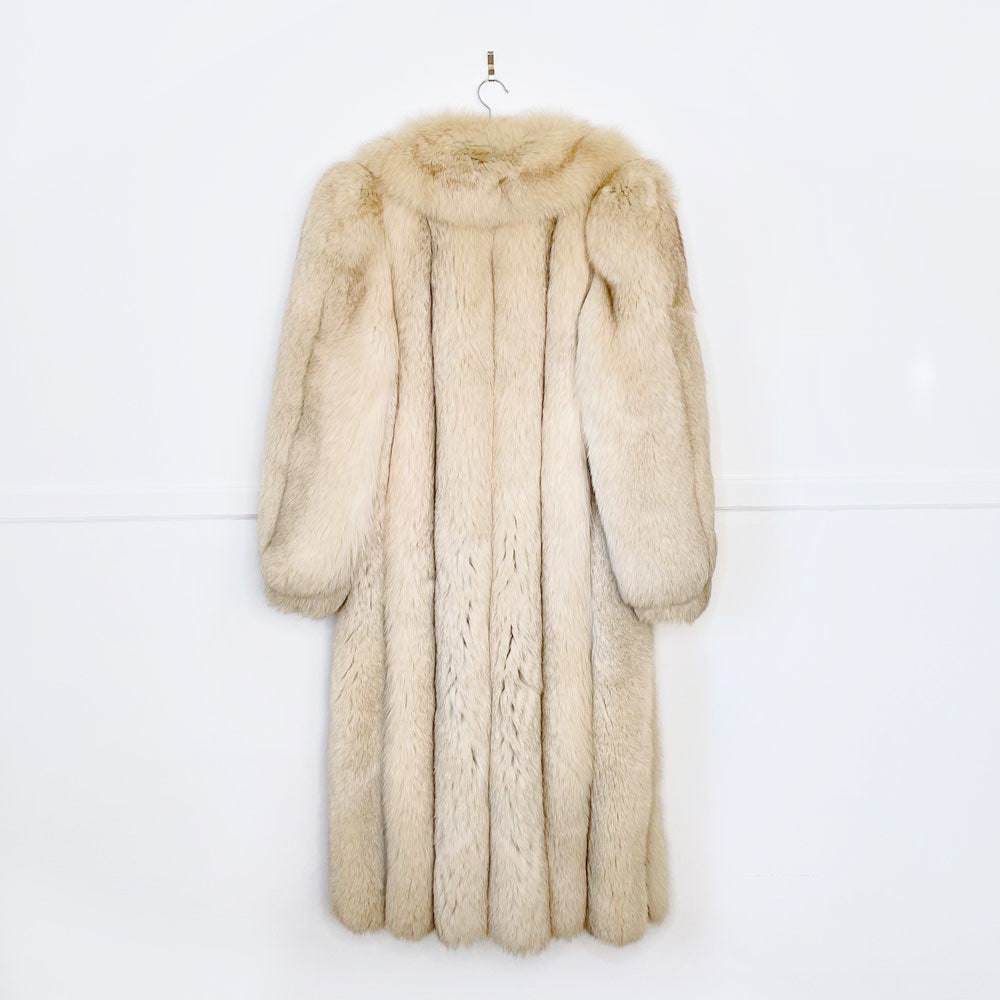 vintage christian dior fourrures yellow fox fur long coat