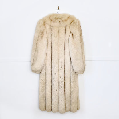 vintage christian dior fourrures yellow fox fur long coat