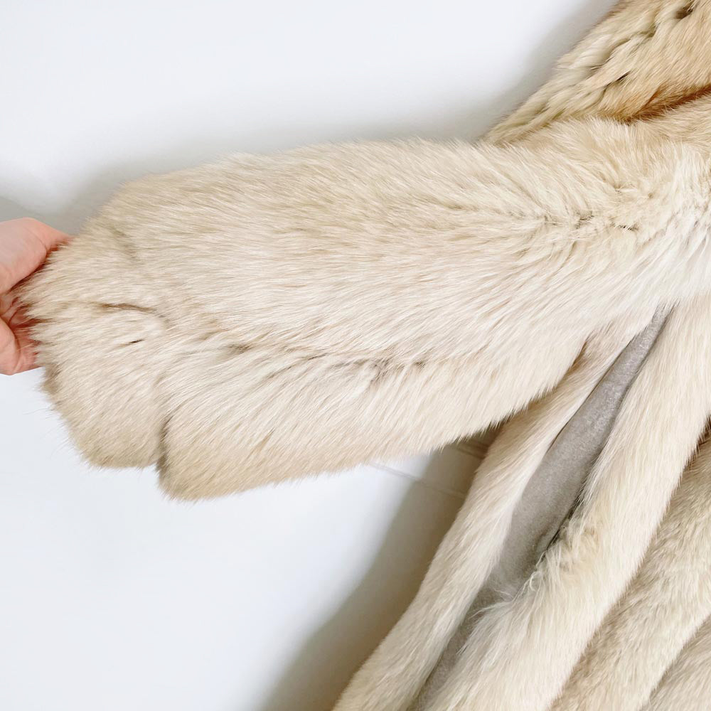 vintage christian dior fourrures yellow fox fur long coat