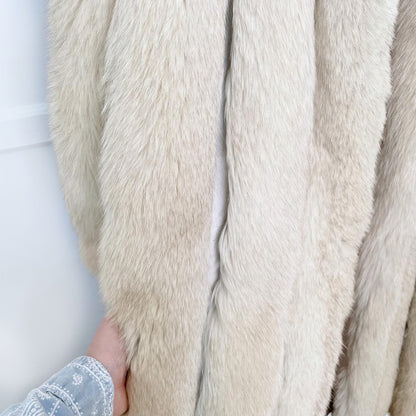 vintage christian dior fourrures yellow fox fur long coat