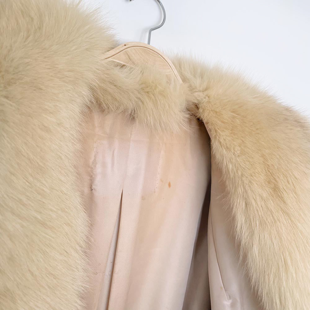 vintage christian dior fourrures yellow fox fur long coat