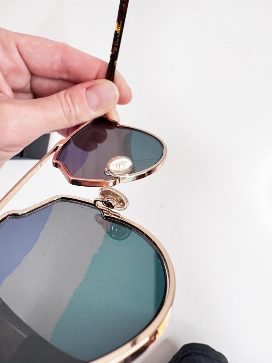 dior so real tinted sunset browbar sunglasses | made in Italy - good market thrift store