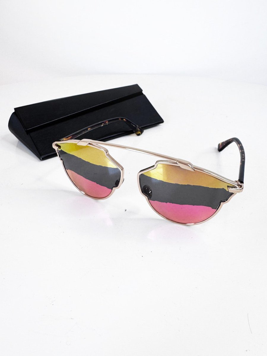 dior so real tinted sunset browbar sunglasses | made in Italy - good market thrift store