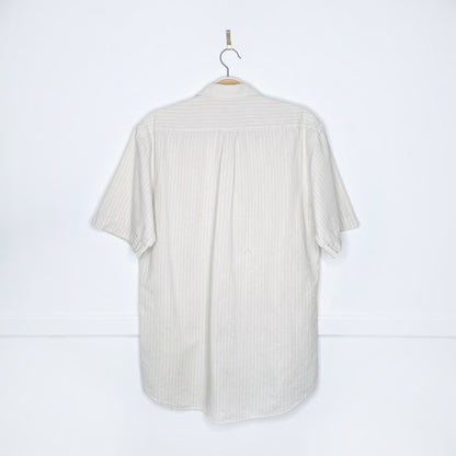 vintage christian dior raw textured cotton short sleeve shirt