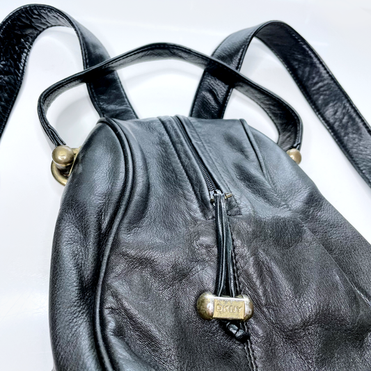 vintage 90s dkny butter leather backpack