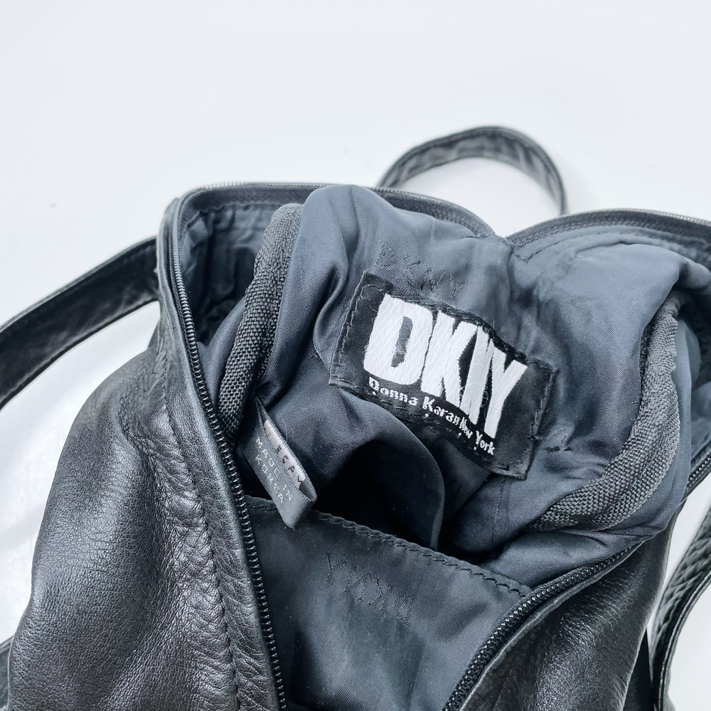 vintage 90s dkny butter leather backpack