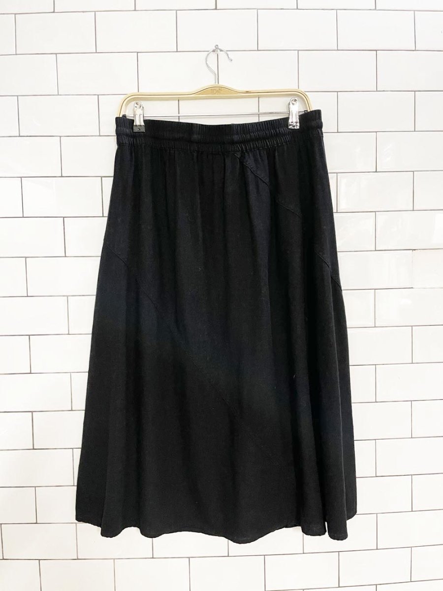 dkny linen - blend a - line midi skirt - good market thrift store