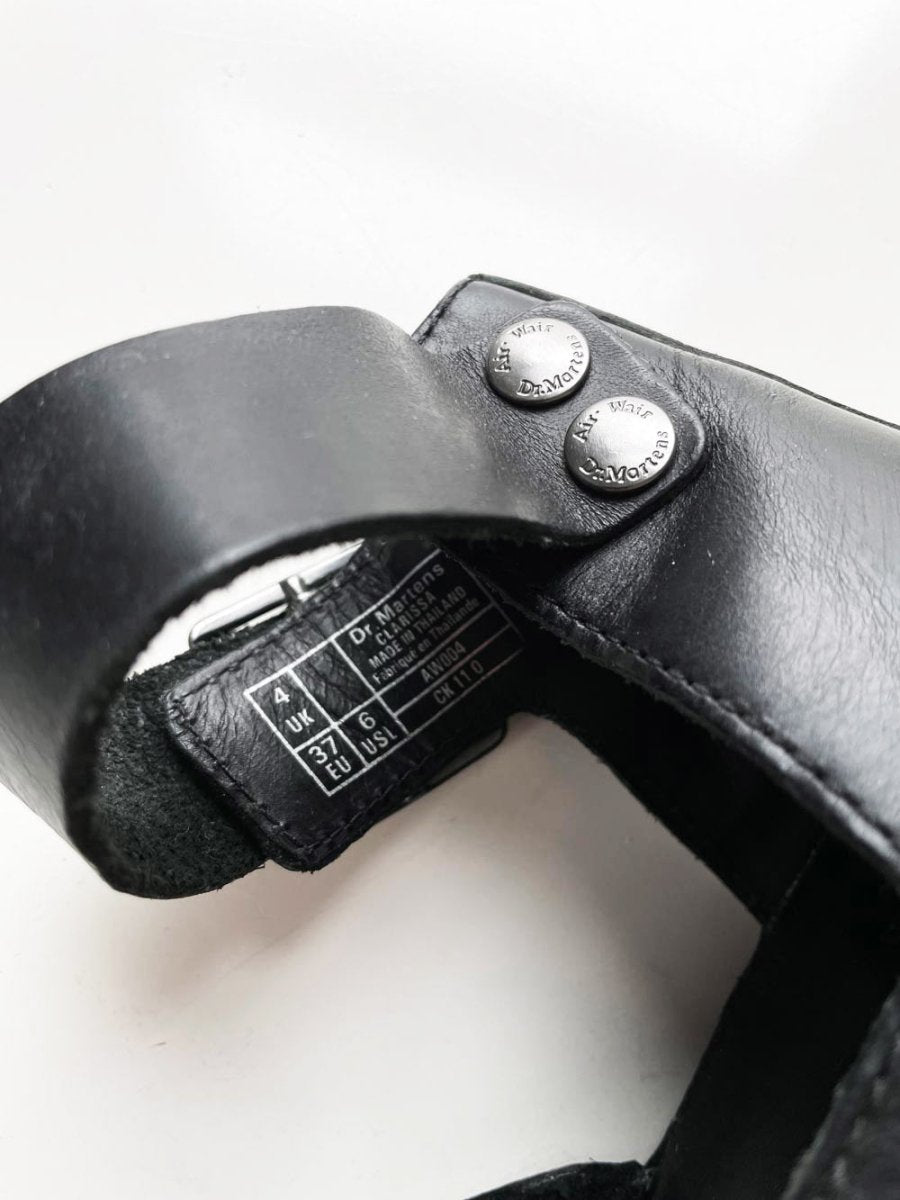 doc martens clarissa leather gladiator chunky sandal - good market thrift store