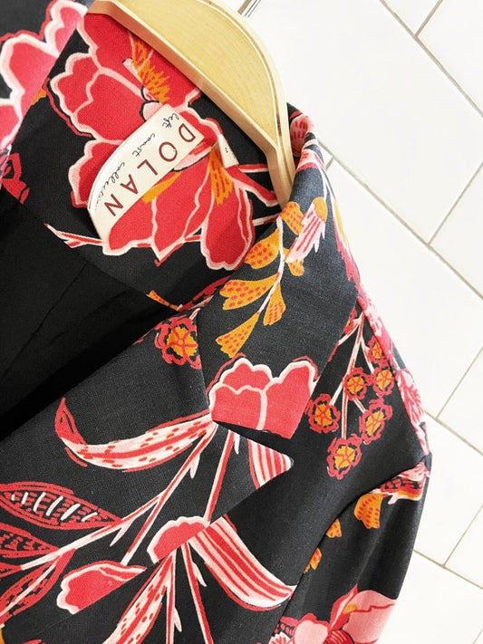 dolan linen - blend floral double breasted blazer | anthropologie - good market thrift store