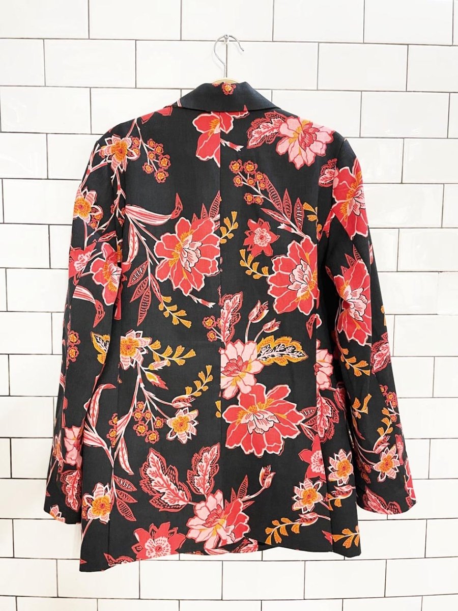 dolan linen - blend floral double breasted blazer | anthropologie - good market thrift store