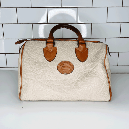 vintage 80's dooney and bourke gladstone in ivory pebble