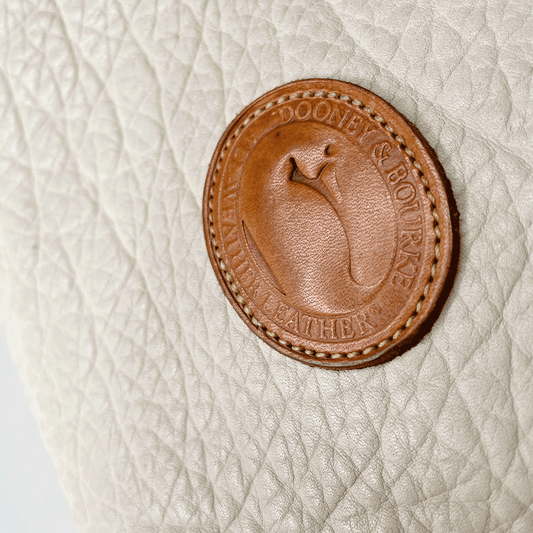 vintage 80's dooney and bourke gladstone in ivory pebble