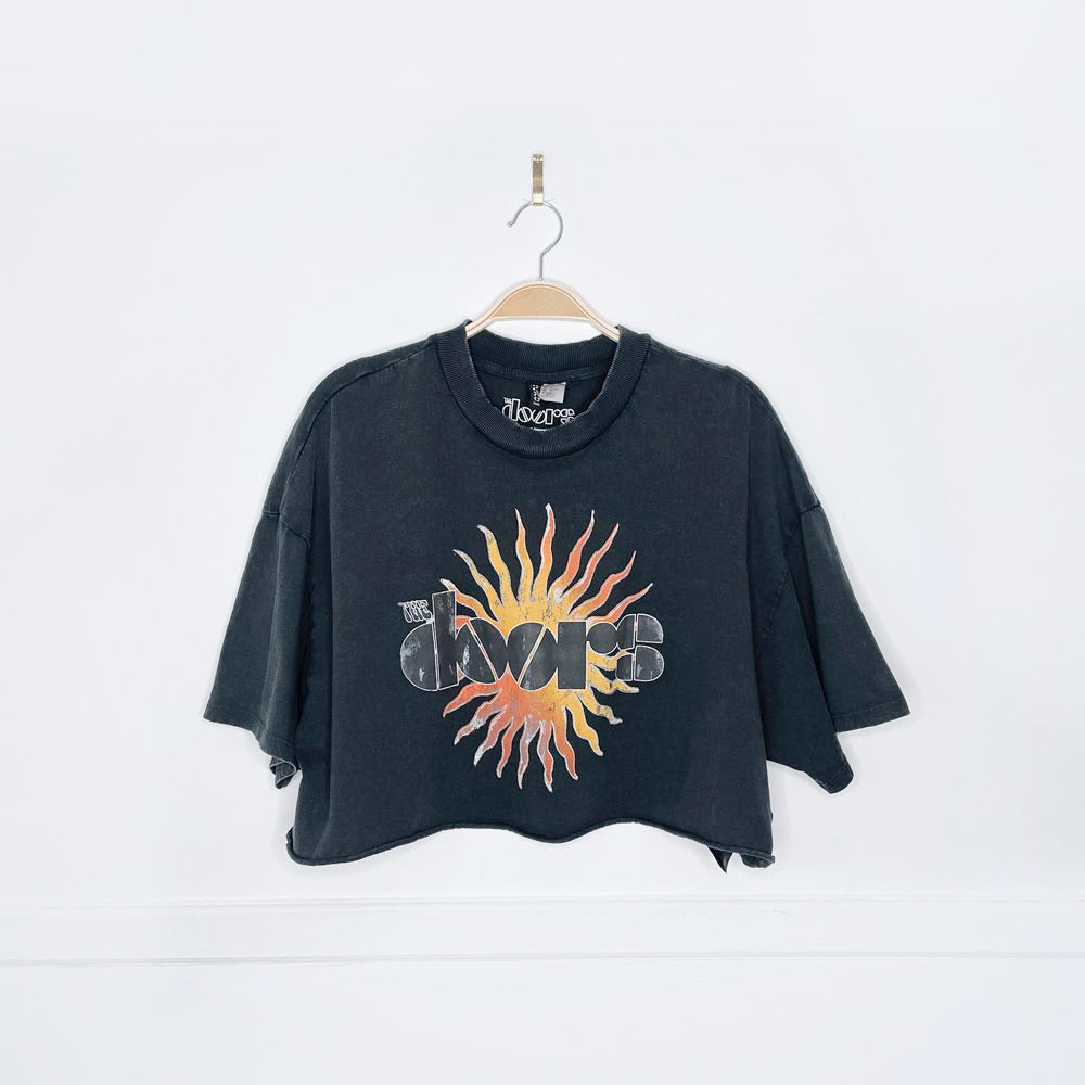 h&m x the doors 2021 sun graphic crop tee