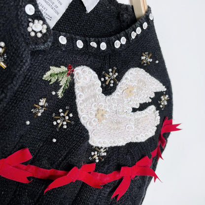 vintage 90s heirloom two turtle doves knit cardigan