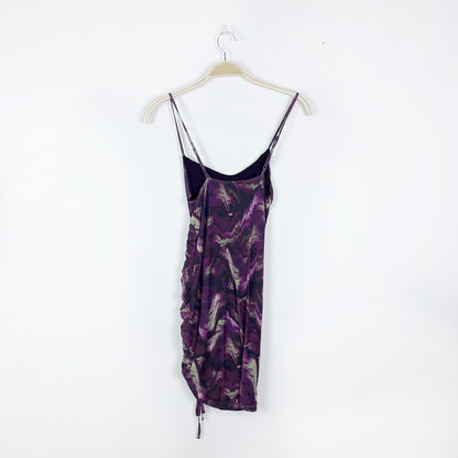 garage sheer tank dress with drawstring ruched side - size small