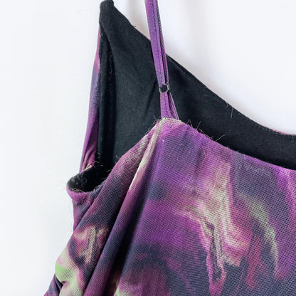 garage sheer tank dress with drawstring ruched side - size small