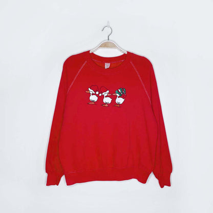 vintage three holiday ducky's crew - size small