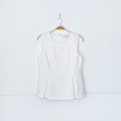 dvf sleeveless peplum hem top