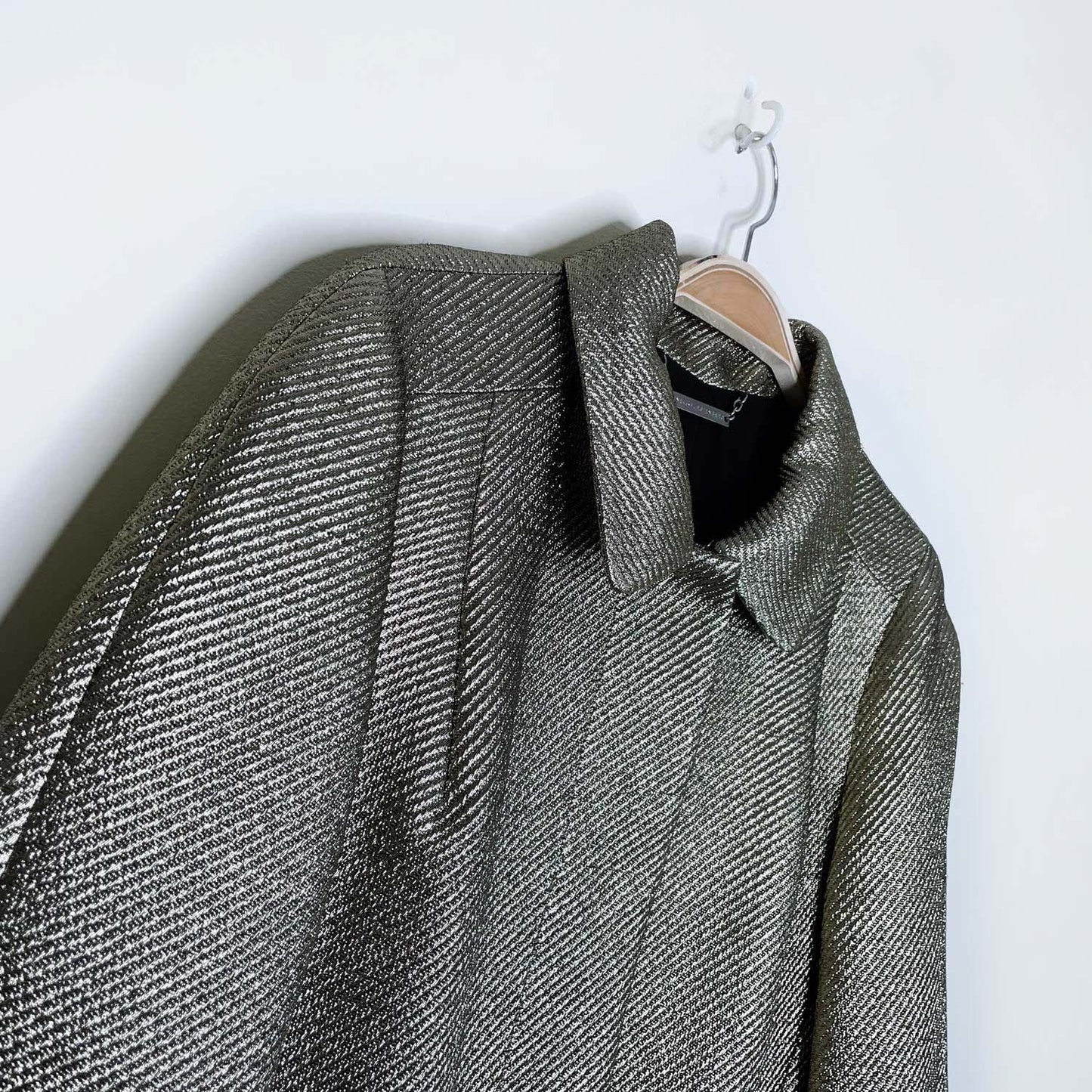 diane von furstenberg yvette metallic gold evening coat - size medium