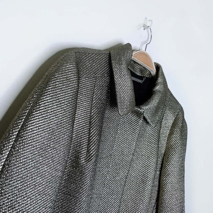 diane von furstenberg yvette metallic gold evening coat - size medium