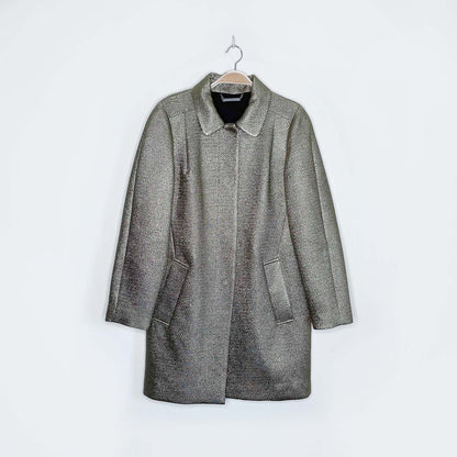 diane von furstenberg yvette metallic gold evening coat - size medium