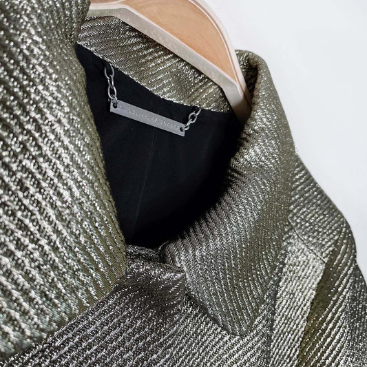 diane von furstenberg yvette metallic gold evening coat - size medium