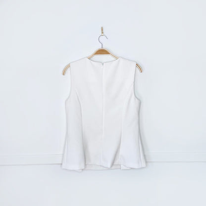 dvf sleeveless peplum hem top