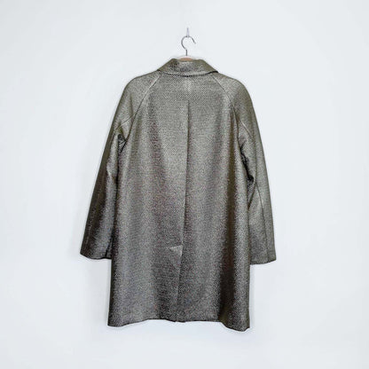diane von furstenberg yvette metallic gold evening coat - size medium
