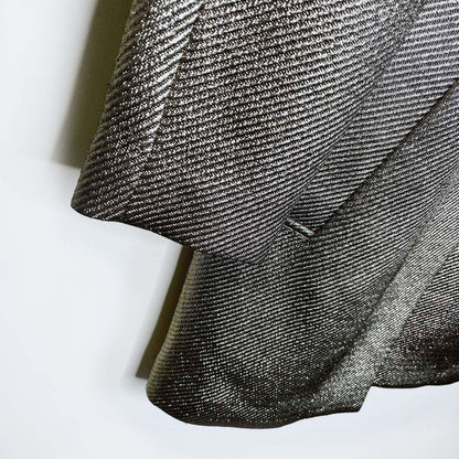 diane von furstenberg yvette metallic gold evening coat - size medium