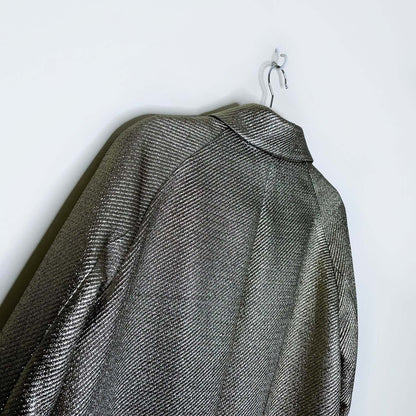 diane von furstenberg yvette metallic gold evening coat - size medium