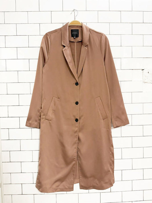 dynamite satin full button long blazer jacket - good market thrift store